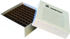 Caixa de armazenamento, tampa de encaixe, cartão, dimensão da grade: 9 x 9, para 81 recipientes