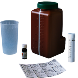 UriSet 24, with stabiliser, 3 l, with transport tube 30 ml, brown, with light protection, graduated