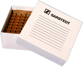 Caja de almacenamiento, tapa superior encajada, cartón, dimensión modular: 9 x 9, para 81 recipientes