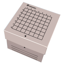 Boîte de conservation, couvercle coiffant, carton, format : 7 x 7, pour 49 récipients