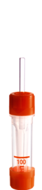 Microvette® 100 Lithium Heparin LH, 100 µl, Verschluss orange, Flachboden