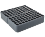 Double block rack D17, Ø opening: 17 mm, 10 x 10, grey
