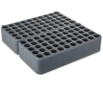 Double block rack D17, Ø opening: 17 mm, 10 x 10, grey
