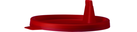 Snap-on lid, with spout, PE, red, 100 piece(s)/bag
