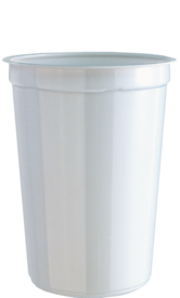 Becher multi-usage, volume max. : 250 ml, (L x Ø) : 100 x 73 mm, PS, blanc