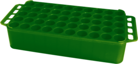Block Rack D17, Ø opening: 17 mm, 5 x 10, green, with handle