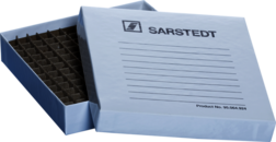 Storage box, slip-on lid, cardboard, format: 12 x 12, for 144 collection tubes