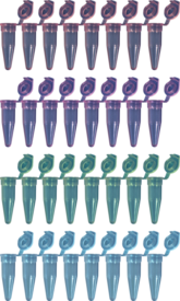 PCR strip of 8, 200 µl, PCR Performance Tested, colour mix, PP, flat cap