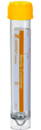 Screw cap tube, 10 ml, (LxØ): 97 x 16 mm, PS, with paper label
