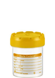 Multi-purpose container, max. volume: 70 ml, (LxØ): 55 x 44 mm, graduated, PP, transparent, with paper label