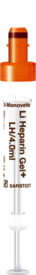 S-Monovette® Heparina de litio gel+ LH, 4 ml, cierre naranja, (LxØ): 75 x 13 mm, con etiqueta de plástico