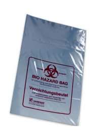 Disposal bags, 24 l, (LxW): 780 x 400 mm, PP, transparent, with print Biohazard