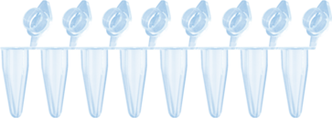PCR strip of 8, 100 µl, PCR Performance Tested, transparent, PP, flat cap