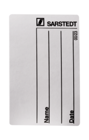 Etiqueta adhesiva, (LxAn): 40 x 26 mm, papel, blanco, Nombre + fecha