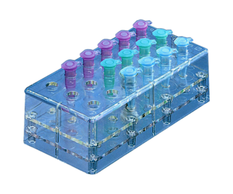 Rack, PC, format: 6 x 3, suitable for reaction tubes 1.5 ml