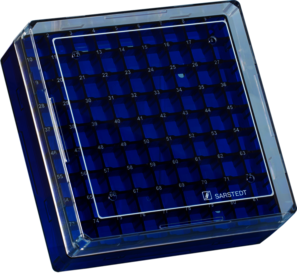 Cryobox, 132 x 132 x 53 mm, format: 9 x 9, for 81 collection tubes