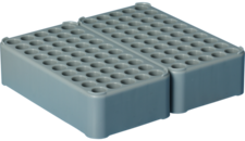 Gradilla de bloque doble D13, Ø orificio: 13 mm, 10 x 10, gris