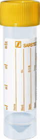 Screw cap tube, 25 ml, (LxØ): 90 x 25 mm, PP, with paper label