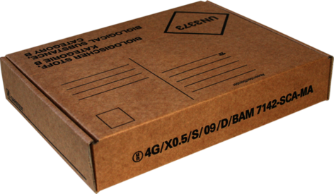 Post transport packaging, 220 x 170 x 40 mm, for diagnostic specimens