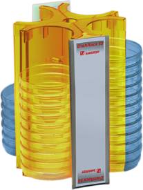 DishRack, altura: 240 mm, amarillo, para 52 placas de Petri de un Ø de 92 mm