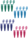 PCR strip of 4, 200 µl, PCR Performance Tested, colour mix, PP, flat cap