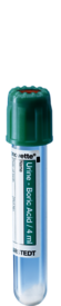 V-Monovette® Urine, Acide borique, 4 ml, bouchon vert, (L x Ø) : 75 x 13 mm, 50 pièce(s)/sachet