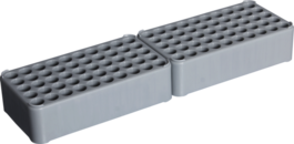 Rack em bloco duplo D13, Ø da abertura: 13 mm, 5 x 20, cinza