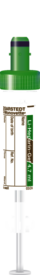 S-Monovette® Héparine de lithium gel LH, 4,7 ml, bouchon vert, (L x Ø) : 75 x 15 mm, avec étiquette papier