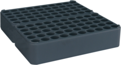 Rack em bloco duplo D17, Ø da abertura: 17 mm, 10 x 10, cinza