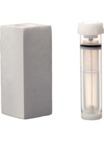 Cold transport container for blood gas capillaries, S-Monovette® up to 105 x Ø 18 mm, transparent, length: 50 mm