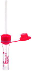 Microvette® CB 200 EDTA K3E, 200 µl, cap red, push cap, flat base