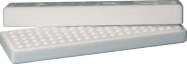 Portoir, polystyrène expansé, format : 20 x 5, compatible avec tubes Ø 10,8 mm