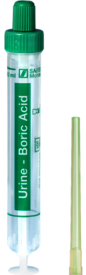 Monovette® para urina, Ácido bórico, 10 ml, tampa verde, (CxØ): 102 x 15 mm, 1 unid./blister