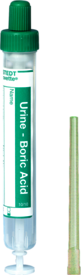 Monovette® Urine, Acide borique, 10 ml, bouchon vert, (L x Ø) : 102 x 15 mm, 1 pièce(s)/blister