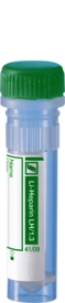 Microrrecipiente de amostra Heparina de lítio LH, 1,3 ml, tampa de rosca, ISO