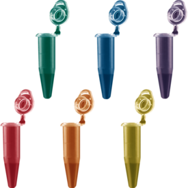 PCR-Einzelgefäß, 0,5 ml, PCR Performance Tested, Farbmix, PP, flacher Verschluss