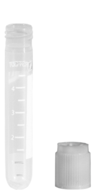 Screw cap tube, 5 ml, (LxØ): 75 x 13 mm, round base, PP, cap enclosed, 100 piece(s)/bag