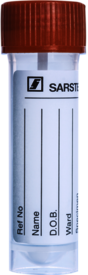 Faeces tube, screw cap, (LxØ): 76 x 20 mm, transparent, sterile