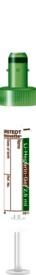 S-Monovette® Lithium heparin gel LH, 2.6 ml, cap green, (LxØ): 65 x 13 mm, with paper label