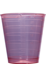 Medicine cup, max. volume: 30 ml, (LxØ): 40 x 37 mm, graduated, PP, red
