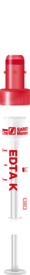 S-Monovette® EDTA K3, 2,7 ml, tampa vermelha, (CxØ): 66 x 11 mm, com etiqueta de plástico
