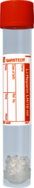 Sample tube, Lithium heparin LH, 10 ml, cap orange, (LxØ): 101 x 16.5 mm, with paper label