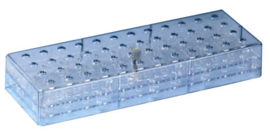 Portoir, PC, format : 12 x 4, compatible avec tubes à réaction de 8 mm Ø par ex. réf. 72.699, 72.735