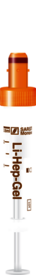 S-Monovette® Lithium Heparin Gel LH, 2,6 ml, Verschluss orange, (LxØ): 65 x 13 mm, mit Kunststoffetikett