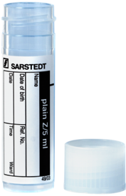 Screw cap tube, 5 ml, (LxØ): 57 x 16.5 mm, PP, with paper label