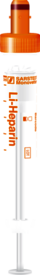 S-Monovette® Lithium heparin LH, 7.5 ml, cap orange, (LxØ): 92 x 15 mm, with plastic label