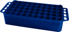 Block Rack D17, Ø opening: 17 mm, 5 x 10, blue, with handle