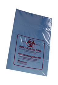 Disposal bags, 7 l, (LxW): 500 x 300 mm, PP, transparent, with print Biohazard