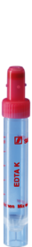 Tube à échantillon, EDTA K3E, 3 ml, bouchon rouge, (L x Ø) : 82 x 11,5 mm, avec aplat