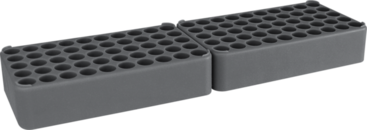 Double block rack D17, Ø opening: 17 mm, 5 x 20, grey